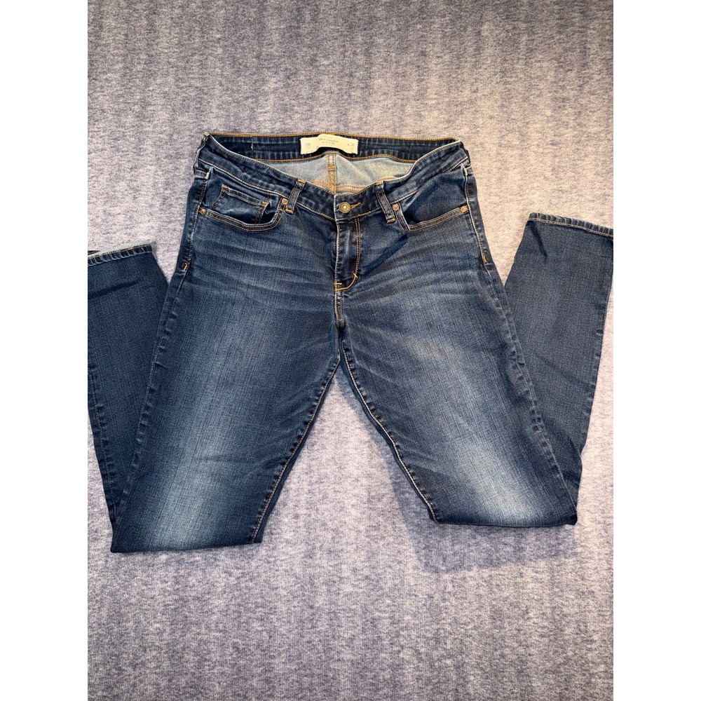 Abercrombie & Fitch Stretchy Straight Jeans Dark Wash Womens 10R W30 L31
